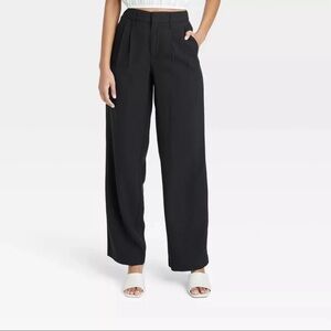 A New Day Women's High Rise Straight Trousers Black